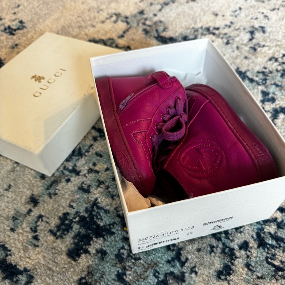 Gucci Toddler High Tops, size 7.5, color dark fuchsia